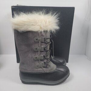 Sorel Youth Joan of Arctic WP Gray Waterproof Boots NL1966-052 US Size 6 NWB